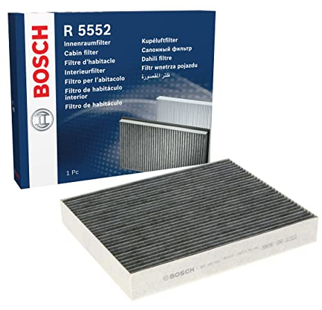 Bosch R5552 Aktivkohle Innenraumfilter - filtert Gerüche, Pollen und Staub - Ersatzfilter für bessere Luftqualität im Fahrzeuginnenraum