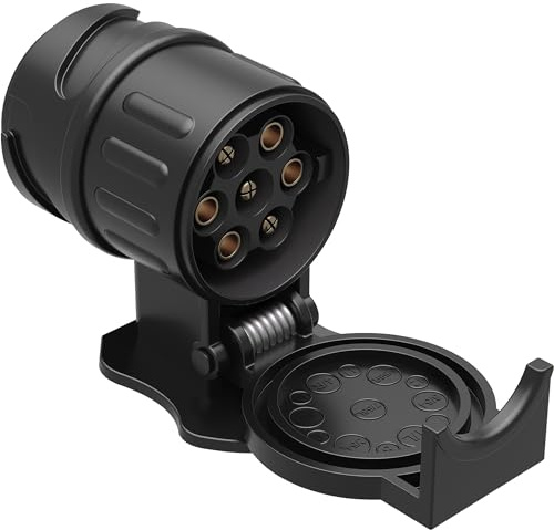 WilTec Adaptateur Prise remorque – 13 vers 7 Broches – 12 V 50 A – pour Feux Stop Plaque Immatriculation Clignotant – Éclairage Sécurité routière de véhicules