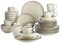 vancasso Tafelservice Set, Navia Geschirrset aus Steingut, 32 teilig Kombiservice, Vintage Aussehen, Natur Design