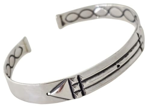 Pulsera plata Ley 925m brazalete diámetro 55mm. Atlante abierta mujer