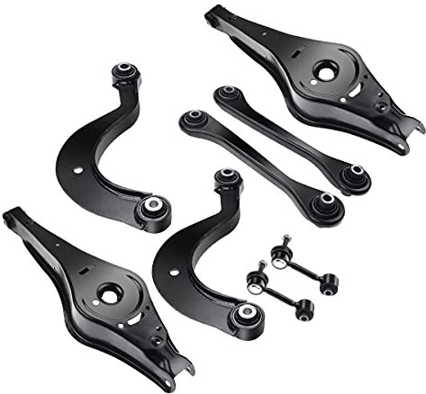 Frankberg 6x Bras de suspension + 2x Barre de couplage Arrière Gauche Droite Compatibles avec A3 8P1 2003-2009 Leon 1P1 2005-2009 E.O.S 1F7 1F8 2006-2008 Remplacer# 1K0505465C