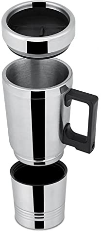 Tyenaza Tazza riscaldante per auto 12V/24V 300ml, semplice portatile in macchina per il caffè Teiera Tazza riscaldante per veicoli Coperchio per bottiglia d'acqua all'aperto(24V)