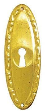 Antikhof Möbelbeschlag Jugendstil Messing geprägt Natur,Patiniert,Größe:3,5x9,5cm Best.Nr.: JML 123, Dunkelbraun