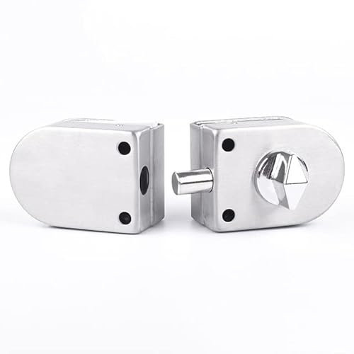 Glastürschloss, ohne Bohren, Diebstahlsicherung, Sicherheitsschloss mit Schlüssel, ohne Bohren, Bodenriegel für Büro, Badezimmer, Öffnen/Schließen für Tür, 10-12 mm