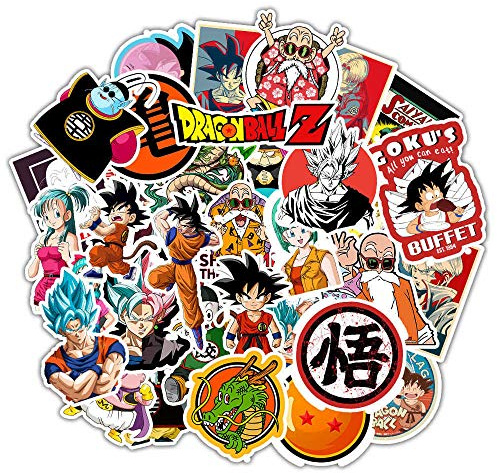 Norinoya 50 calcomanías de anime Dradon Ball, calcomanías para laptop, monopatín, calcomanías de casco, calcomanías de decoración de refrigerador para suministros de fiesta (Dradon Ball)
