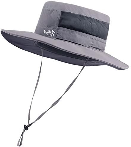 Bassdash Sonnenhut Fischerhut Bucket Hut UPF 50+ UV-Schutz Wasserdichter taktischer Angelhut mit breiter Krempe Einstellbare Größe mit Abnehmbarer Halsklappe für Männer und Frauen