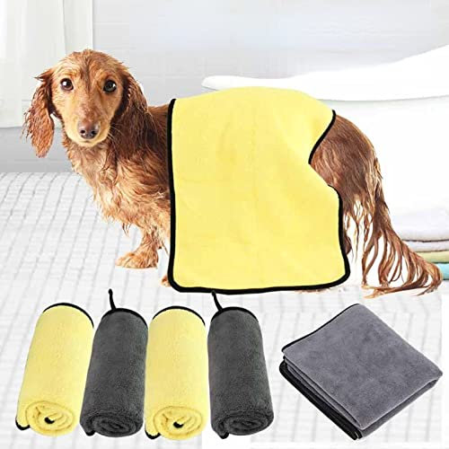 Anoudon 70*140cm Haustier saugfähiges Handtuch Haustier Badetuch Hund Badetuch Bademantel Hund Microfaser Korallenvlies, Hundebademantel Schnelltrocknend Extra Saugfähig Es eignet sich für mittelgroße