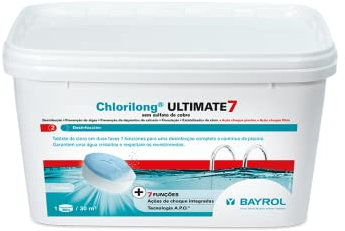Bayrol CHLORILONG Ultimate 7 - Tableta de cloro 300g - Azul y blanco
