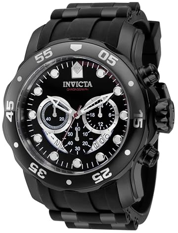 Invicta Pro Diver - Scuba 37231 Herrenuhr - Quarzwerk - Edelstahl mit schwarzem Zifferblatt - 48 mm