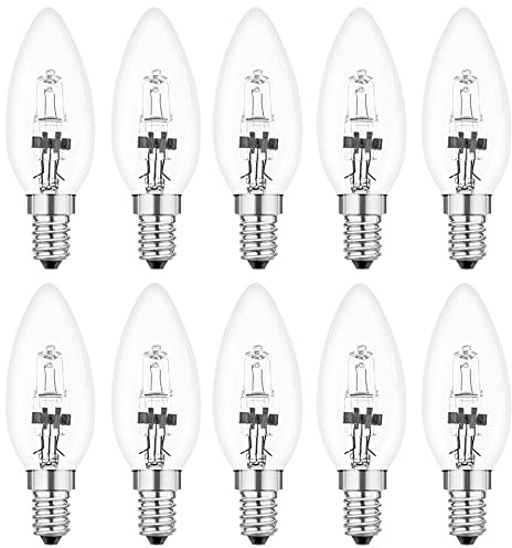 NCC-Licht 10 x Eco Leuchtmittel Kerze 28W E14 klar 307lm warmweiß 2900K dimmbar