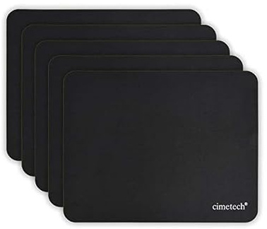cimetech Tapis de Souris Bureau Tapis Souris Mousepad 23 x 18 cm Ultra Mince améliore la Vitesse et la précision, Base en Caoutchouc Antidérapante, Texturée Résistant à Usure Lavable, Noir 5PCs