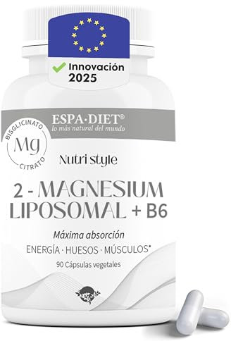 Citrato de Magnesio Liposomal + Bisglicinato de Magnesio Liposomado con Vitamina B6: Alta Absorción para el bienestar articular, salud ósea y muscular, producción de colágeno, descanso, 90 cápsulas.