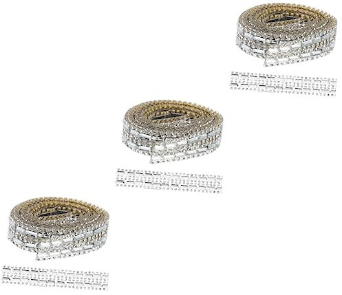 NUOBESTY 3rollen Selbstklebendes Strassband Für Kleidung Breites -rhinestone-ribbon Für -projekte Für Dekoration Von Kostümen Hochzeiten Und Accessoires