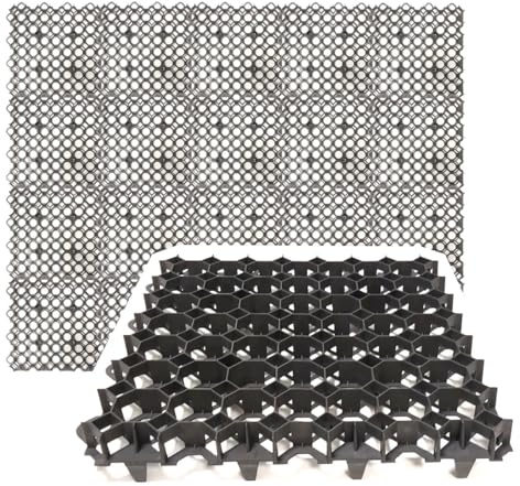 Rasengitter aus Kunststoff 50 x 50 cm, 4 Wegeplatten, Paddockplatten zur Bodenstabilisierung