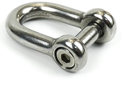 DAUMLINK® Grillete redondo con hexágono interior – Acero inoxidable A4 (AISI 316) | Conector seguro para cadenas y cabos | Herraje náutico anticorrosión | Pack de 2 – varias medidas (12 mm)
