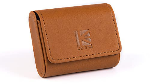 KBEAR Earphone Case Headphone Carrying Case, Travel Portable IEM Earbuds Storage Bags, Lightweight PU Leather Storage Bag Case Holder Box for in Ear Monitor Earbuds, Eartips and Cables (Brown)