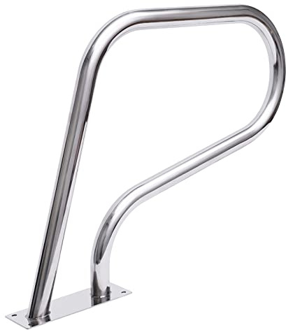 Rampas de Piscina,304 Acero Inoxidable Piscina Mano Corriendo Piscina Escalera Barandilla Piscina con Tapa Manga Azul,Para Entrada Piscina Redonda,Plata