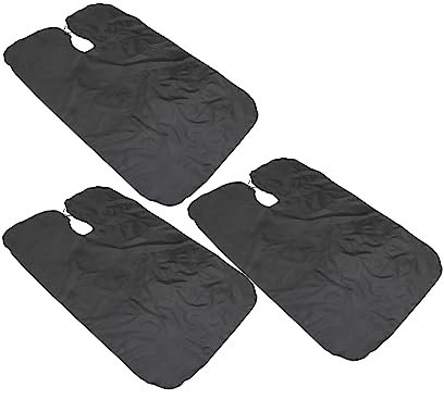 WOONEKY 3 Stück Frisierumhänge 140x90cm Haarschneideumhang Schwarz Haarschnitt Umhang Wasserabweisend Friseurschürze Für Salon Und Heimgebrauch