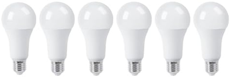 YASTA Lampadina LED 24W E27 A65L Luce Naturale, 6 Pezzi Bianco Opaco | Bulbo