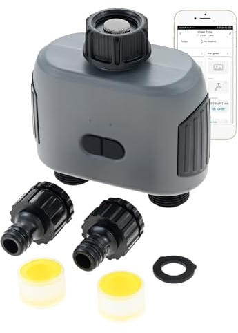 Aupoko Bewässerungscomputer mit 2 Ausgängen, Smart Bewässerungsuhr mit Bluetooth & App Steuerung, Wasserzeitschaltuhr mit IP55 Schutz, 2-Zonen-Bewässerungstimer für Garten, Landwirtschaft