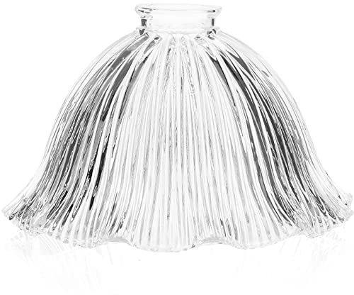 Lampe de table suspendue moderne avec abat-jour re Abat-jour vintage en forme de cloche, couvercle de lampe suspendu for ventilateurs de plafond et lampadaire, chandelier en verre antique, design en f