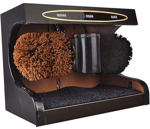 Cireuse à Chaussures à Induction Automatique, Nettoyeur électrique en Acier Inoxydable, kit de Nettoyage de Chaussures en Cuir Portable avec dépoussiérage et Polissage(Black)