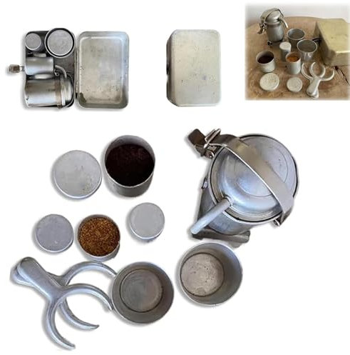 Fokayo Kit di caffè da campeggio extra rari da campeggio, espresso nostalgia vintage e versare sul set, caffè all'aperto vintage su kit, per viaggi/campeggio/avventure all'aperto (1Pcs)