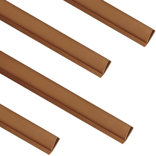 DVAURLIAN Lot de 2 profilés de clôture en PVC - 2 pièces x 1 m - Accessoires de Protection pour Tapis Brise-Vue en PVC - 1 m - Marron