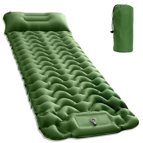 Cunbayi Camping isomatte selbstaufblasend Camping luftmatratze mit integrierten kopfkissen & Fußpumpe Outdoor campingmatte für Wandern, Strand, Reise, Zelt