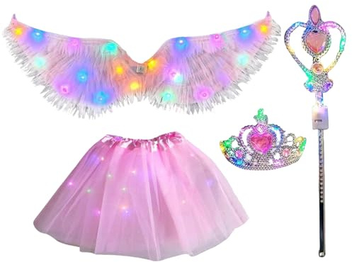 Ailes d'ange pour enfants, ailes d'ange illuminées pour filles | Costume pour enfants pour fête, Noël, anniversaire, cosplay, festival scolaire