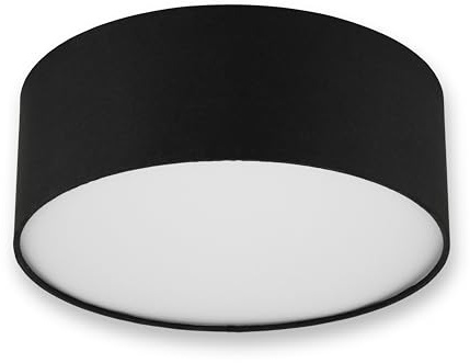 REV Deckenleuchte - 30cm, Stoff-Lampenschirm Modern, schwarz | Deckenlampe Schlafzimmer | Stilvoller Stoffschirm aus Baumwolle | inklusive zwei E27 Fassungen