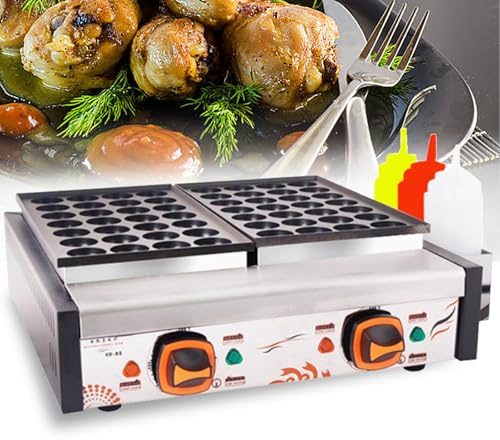 Takoyaki Maker, Electric Grill for 56pcs Octopus Balls, 3.3kW High Power Machine with 2 Non-Stick Plates for Street Food Stalls and Food Trucks