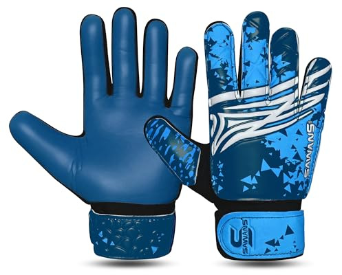 SAWANS Football Goalkeeper Gloves for Boys, Kids Children Youth Soccer Goalie Gloves with Latex padded palm Double Wrist Finger Super Grip | Size 2/3/4/5/6/7/8,