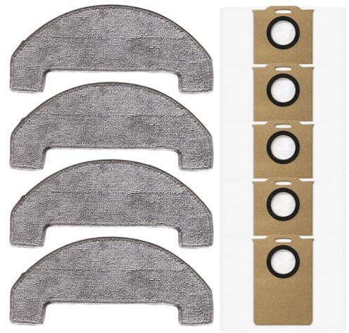 FACAIIO Uninell UR3 Robot aspirateur pour balai à franges et sacs à poussière, kit de 4 pour serpillères et 5 sacs à poussière