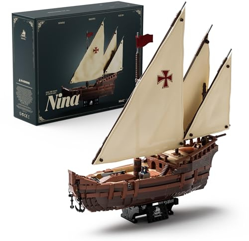 Nifeliz Nina Segelschiff Modellbausatz, NF10352 | Dekoration für Büro, Schlafzimmer oder Regal zur Ausstellung und Sammlung, Geschenk für Schiffsenthusiasten