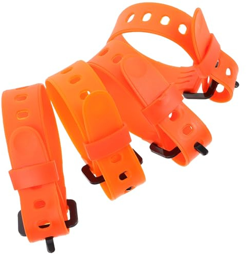 VILLCASE Correas de Fijación de Esquí Ajustables de TPU Naranja con Liberación Rápida para Condiciones Invernales bajo Cero y Uso en Snowboard, Paquete de 4 Piezas para Hombres