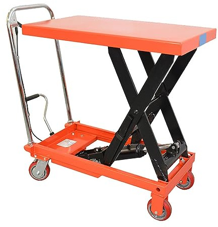 Carrello sollevatore con piattaforma a pantografo con ruote, transpallet a forbice 900 mm, manuale sollevatore idraulico per trasporto piattaforma 300 kg echoENG - MA SL CP30