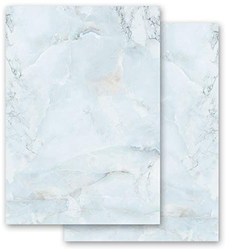 Briefpapier Marmor & Struktur MARMOR HELLBLAU - DIN A4 Format 50 Blatt - Paper-Media