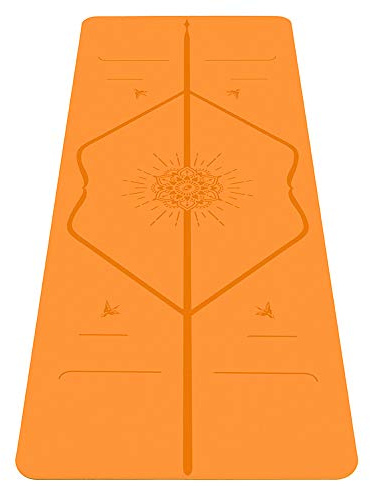 Liforme Reise-Yogamatte - Fortschrittlicher Rutschfester Griff | Ausrichtungssystem, Umweltfreundlich, Schadstofffrei, Schweißresistent, lang, breit, 4,2 mm dick, kostenlose Yogatasche