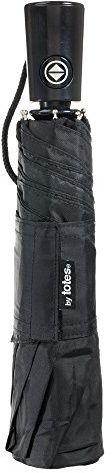 totes Automatic Open Close Water-Resistant Travel Folding Umbrella, (Black)