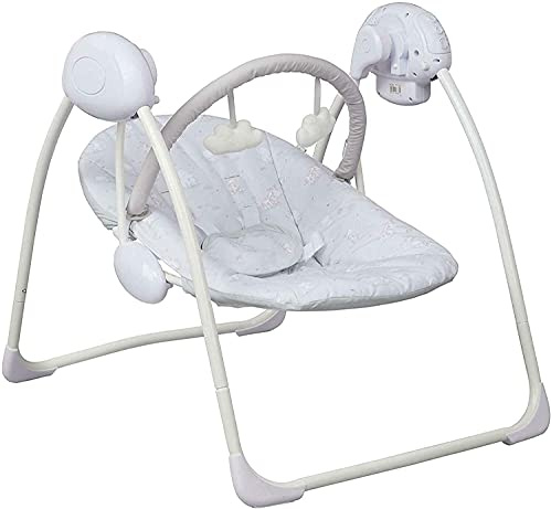 LADIDA Elektrische Babyschaukel, Elefanten- und Giraffen-Design, beruhigende Musik, geeignet für Neugeborene, 143