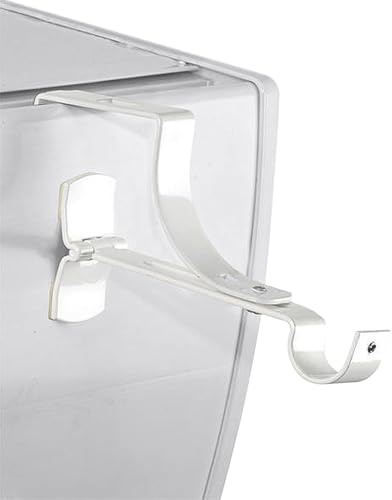Set di 2 supporti per aste per tende, colore: bianco, resistente, senza foratura, per baule con scanalatura, diametro 20 mm, senza adesivo, fissaggio regolabile, fissaggio facile e resistente