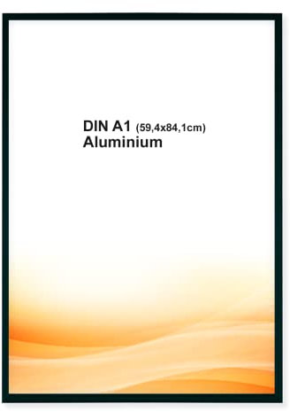 RAWWEST.BIS Alu Bilderrahmen 59,4x84,1cm DIN A1 Plakatrahmen Alurahmen mit Plexi Rahmen aus Aluminium für Bilder Poster Fotos und für Puzzle, Posterrahmen Fotorahmen, Schwarz