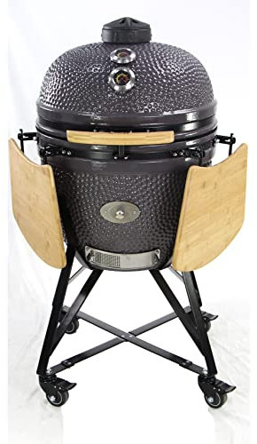 YNNI KAMADO TQ0C18GR Gril moyen de 45,7 cm, vert avec chargeur à copeaux, barbecue, céramique, œuf, fumoir, TQ0C18GR