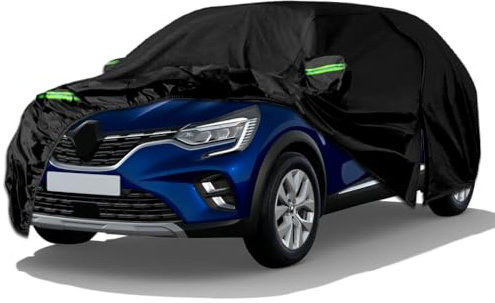 Autoabdeckung Wasserdicht Kompatibel mit Renault Captur 2013-2024, Atmungsaktiv Vollgarage Autoplane für Regen Sonne Staub Schutz Auto Abdeckplane Abdeckung