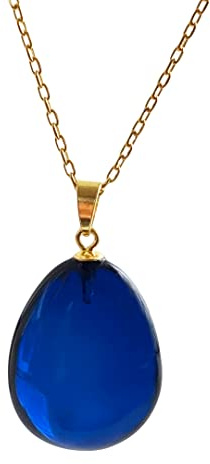 Amberistan Bernstein-Anhänger-Halskette mit 46 cm – 925er Sterlingsilber-Kette, Blau – Rot – Grün Farboptionen – Bernstein-Halskette für Frauen, Bernstein-Schmuck, 100 % echt, handgefertigt aus Bernstein