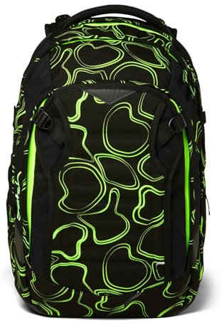 satch match Schulrucksack 45 cm, black neon green, Einheitsgröße