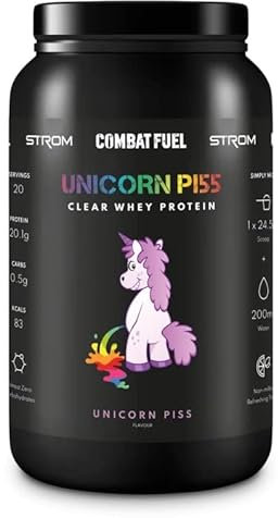 Combat Fuel Clear Whey Protein Shake Powder | 100% Military Safe | Muscle Growth and Recovery | Non-Milky | Refreshing Taste | High in Protein | 20 Servings per 490g Tub (Unicorn Piss)
