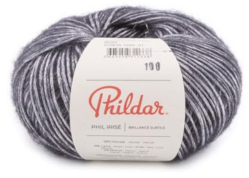 Phildar - Strickwolle PHIL Irise, 50 g – Wolle zum Stricken – 4 % Polyamid, 10 % Polyamid, 68 % Viskose, 18 % Merinowolle – Nadel Nr. 3,5 – Farbe Schwarz