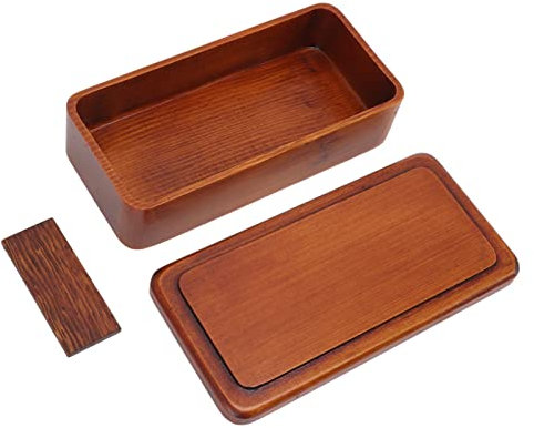 Topyond Holz-Bento-Box, Lunchboxen, Japanische Traditionelle Rechteckige Einlagige Tragbare Lunchbehälter Für Erwachsene, Picknick, Büro, Wandern, Camping